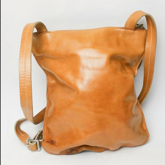 SOLD LAZARO Medium Tobacco Leather Crossbody Purse - Picture 2 of 8